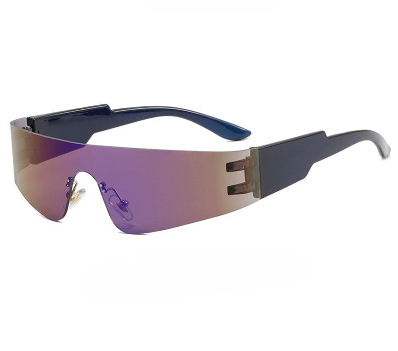 Wraparound Shield Sport Sunglasses - Dark purple