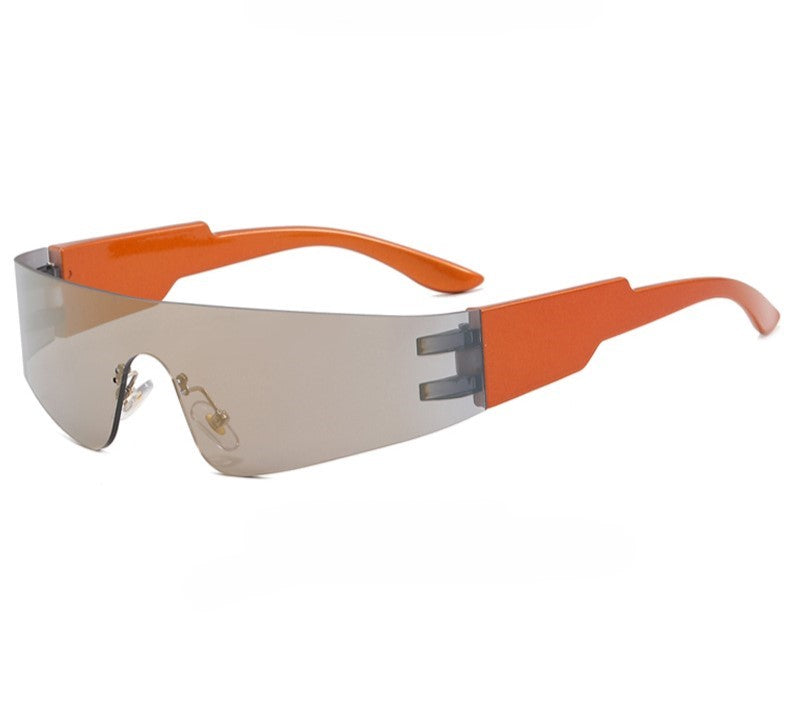 Wraparound Shield Sport Sunglasses - Orange