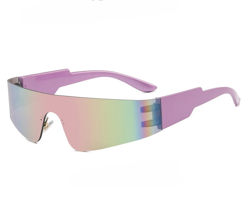 Wraparound Shield Sport Sunglasses - Purple