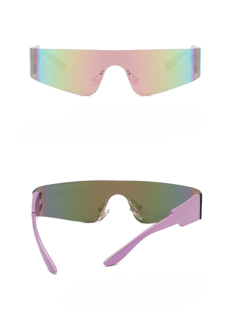 Wraparound Shield Sport Sunglasses - Purple - 1