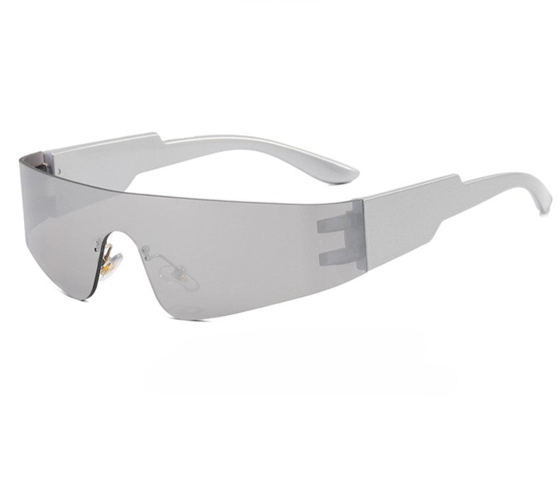 Wraparound Shield Sport Sunglasses - Silver