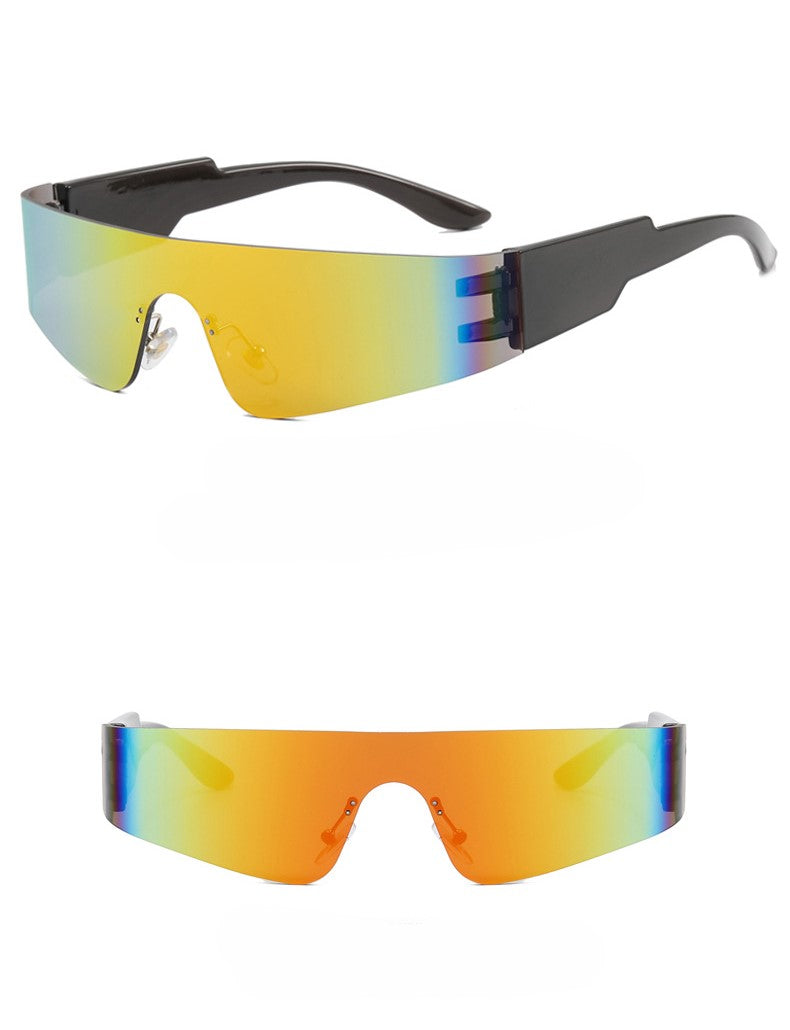 Wraparound Shield Sport Sunglasses - Yellow - 1