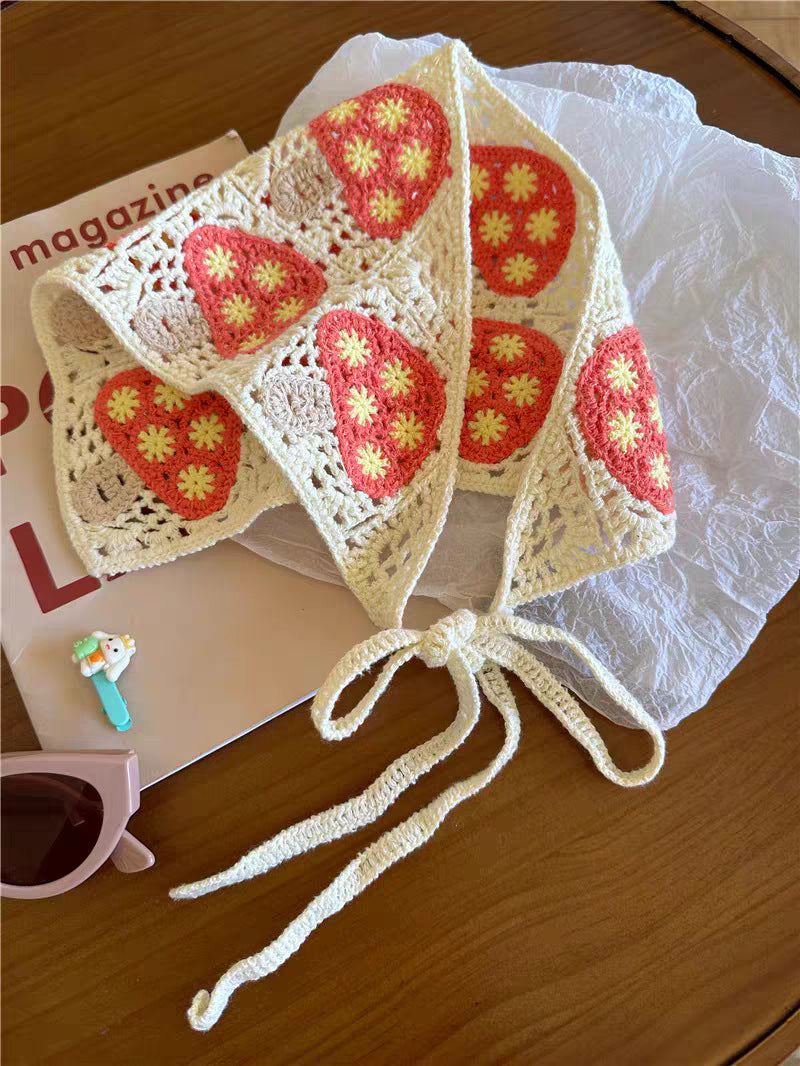 Crochet Kerchief Headband With Self Ties - view 1