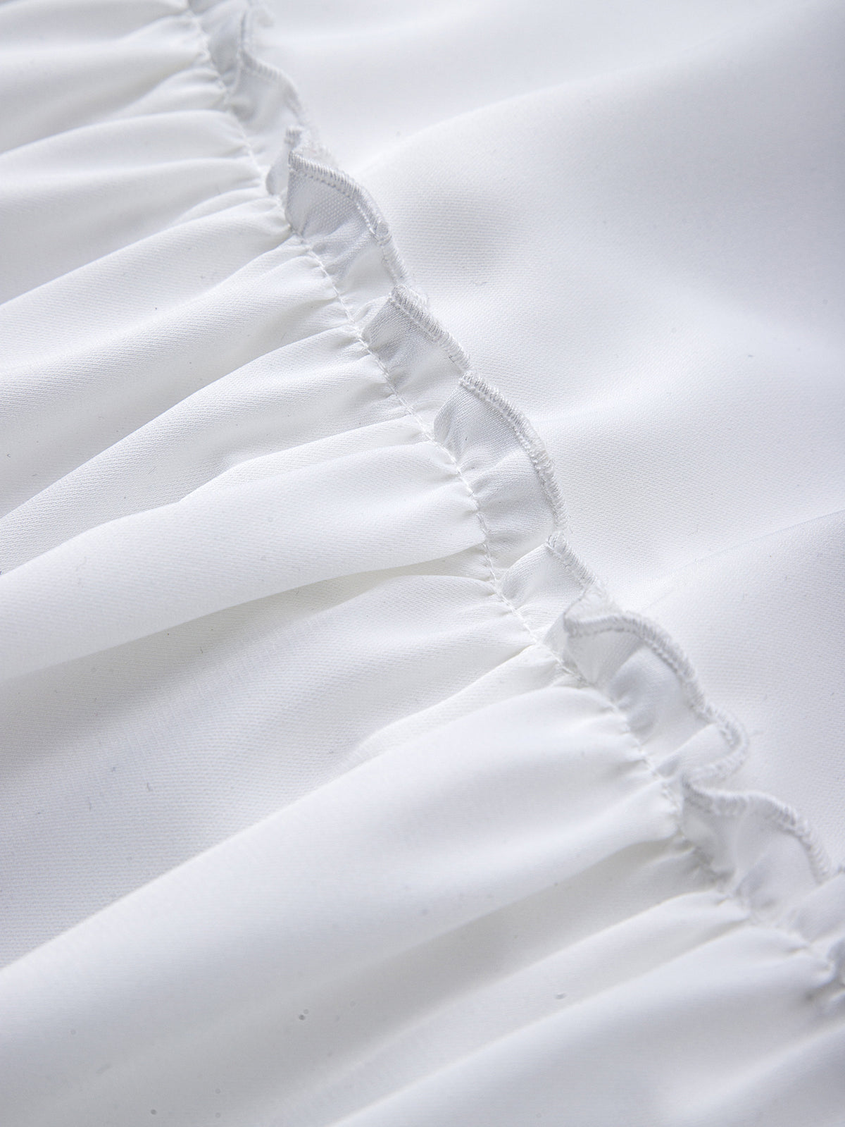 Tiered Ruffle Drawstring Mini Skirt - White - 2