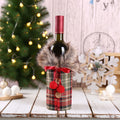 Christmas Wine Bottle Sweater with Faux Fur Collar - C3