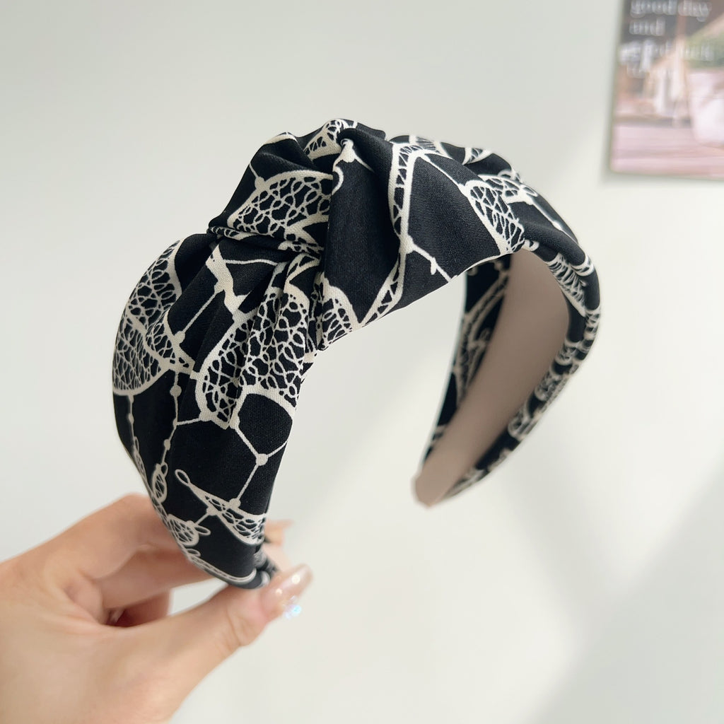Printed Twist Front Padded Hair Headband - Color_03