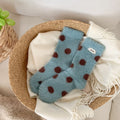 Fuzzy Polka Dot Plush Sleep Socks - Blue