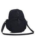 Crinkle Nylon Mini Crossbody Phone Bag - Black