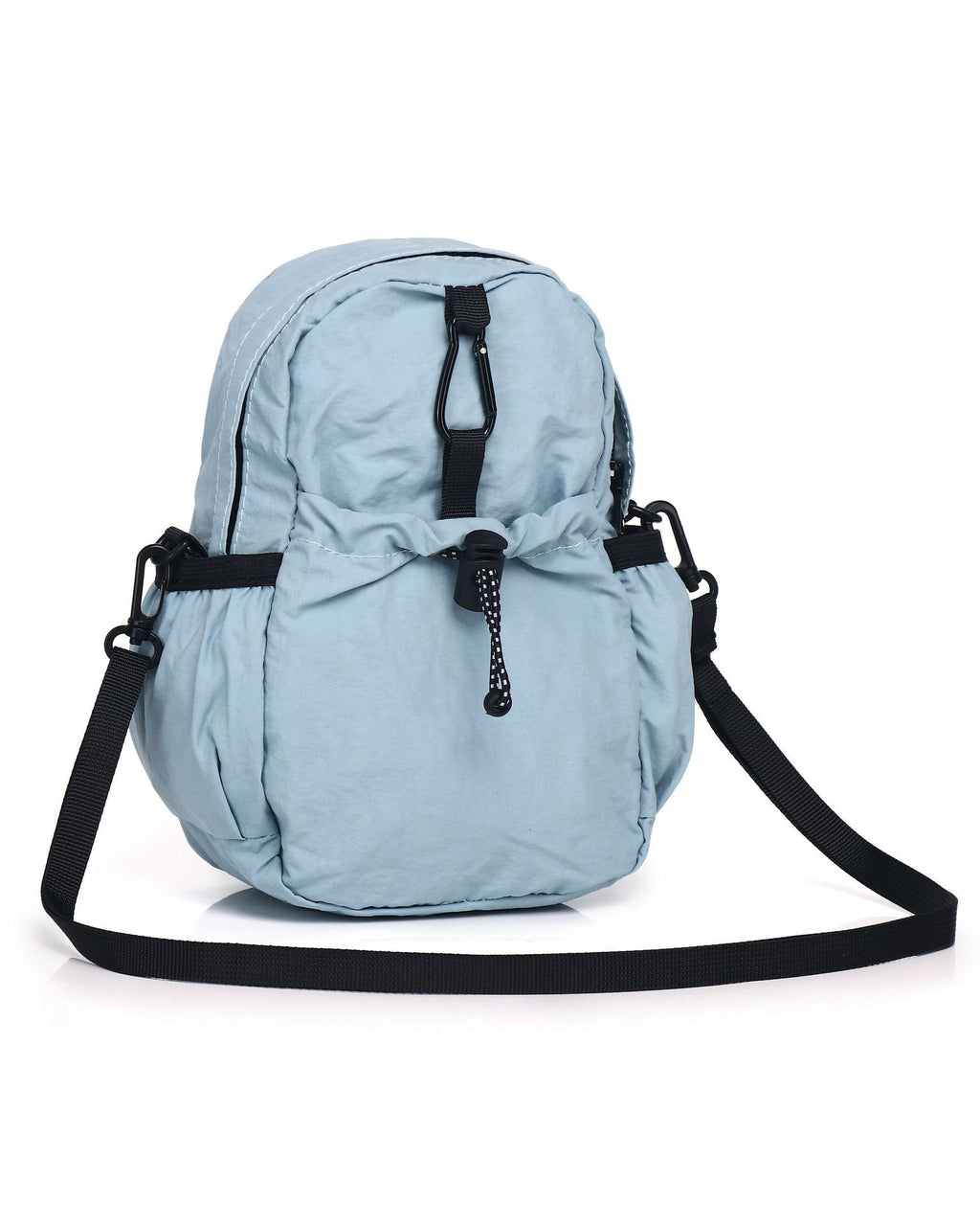 Crinkle Nylon Mini Crossbody Phone Bag - Light Blue