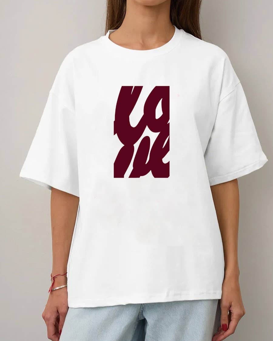 Stacked Love Lettering Oversized Tee