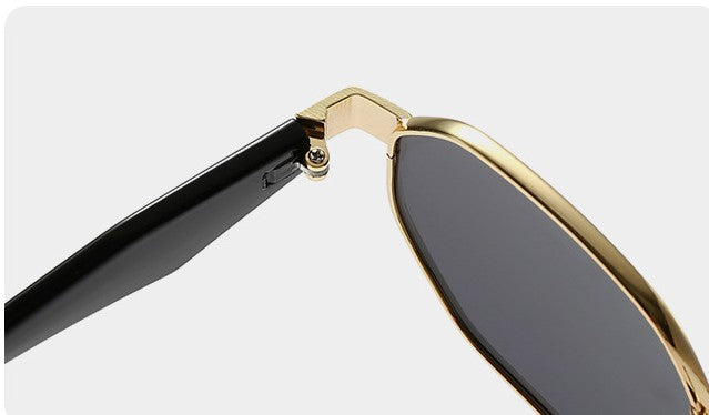 Polygonal Metal Frame Gradient Sunglasses - view 3