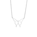 Openwork Butterfly Pendant Necklace - Steel