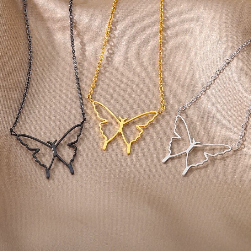 Openwork Butterfly Pendant Necklace