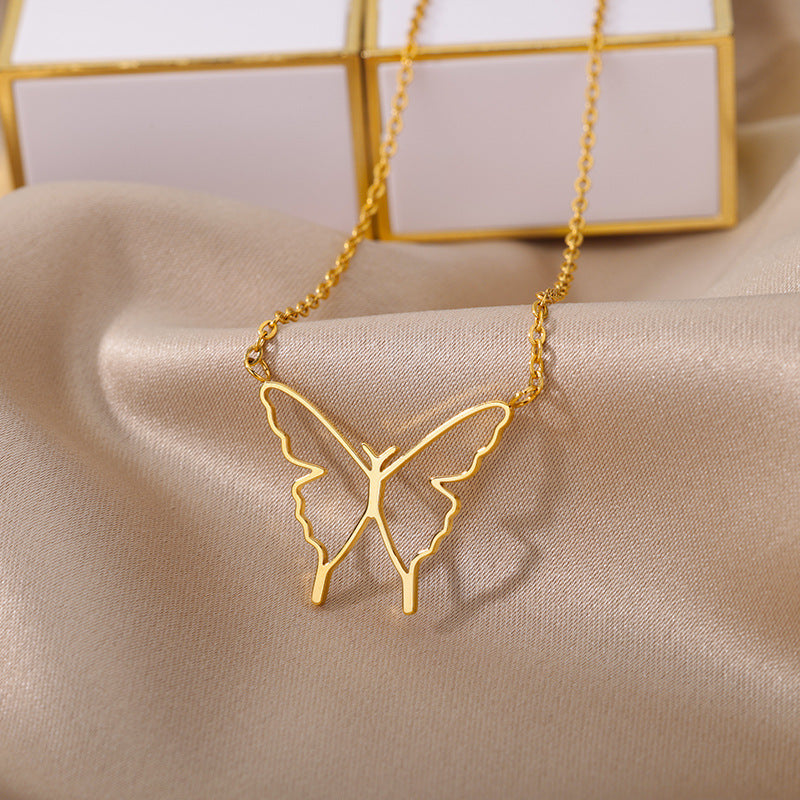 Openwork Butterfly Pendant Necklace - view 1