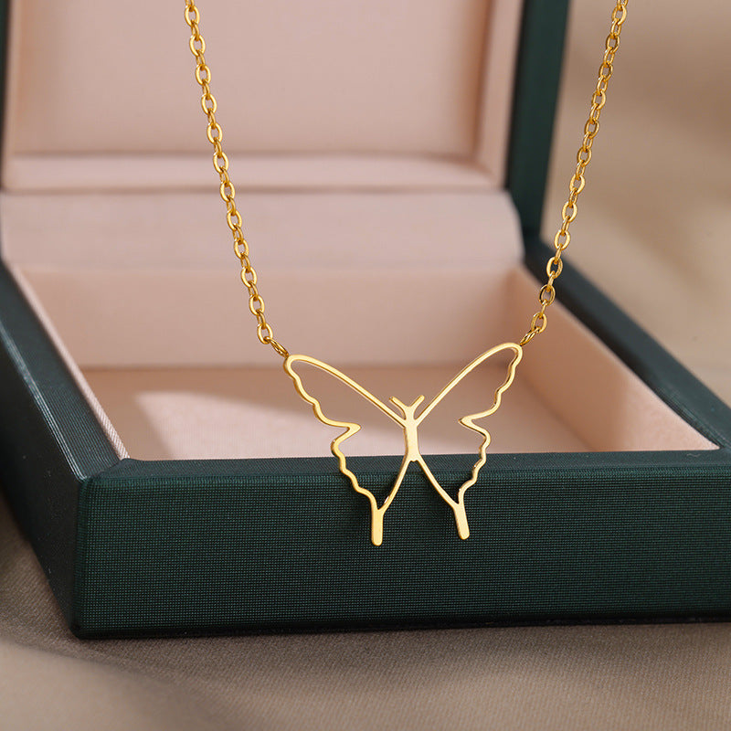 Openwork Butterfly Pendant Necklace - view 2