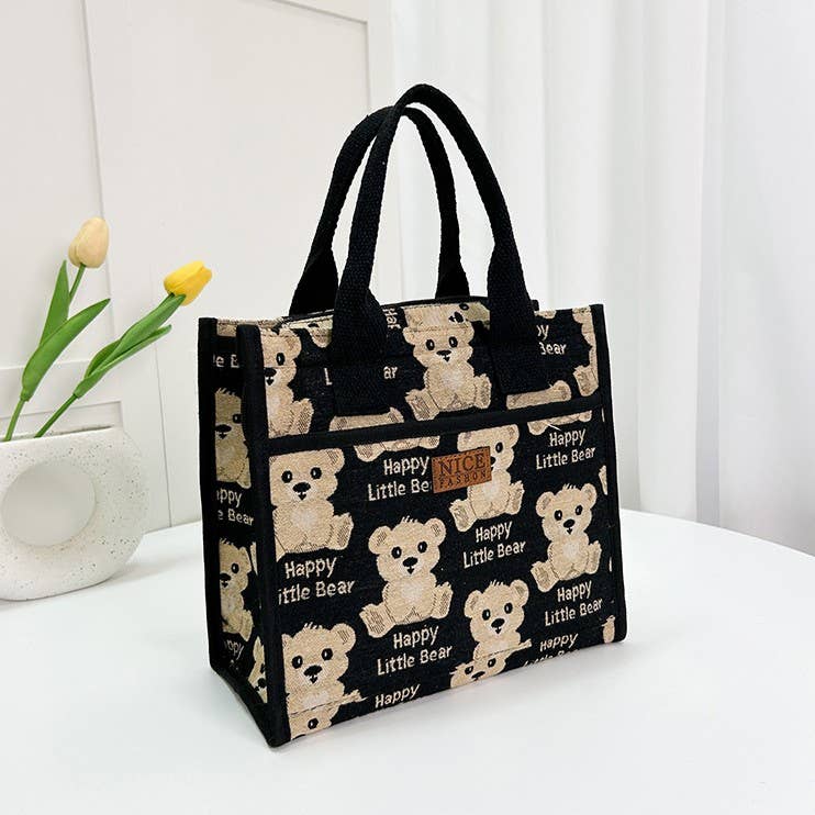 Printed Canvas Insulated Lunch Tote Bag