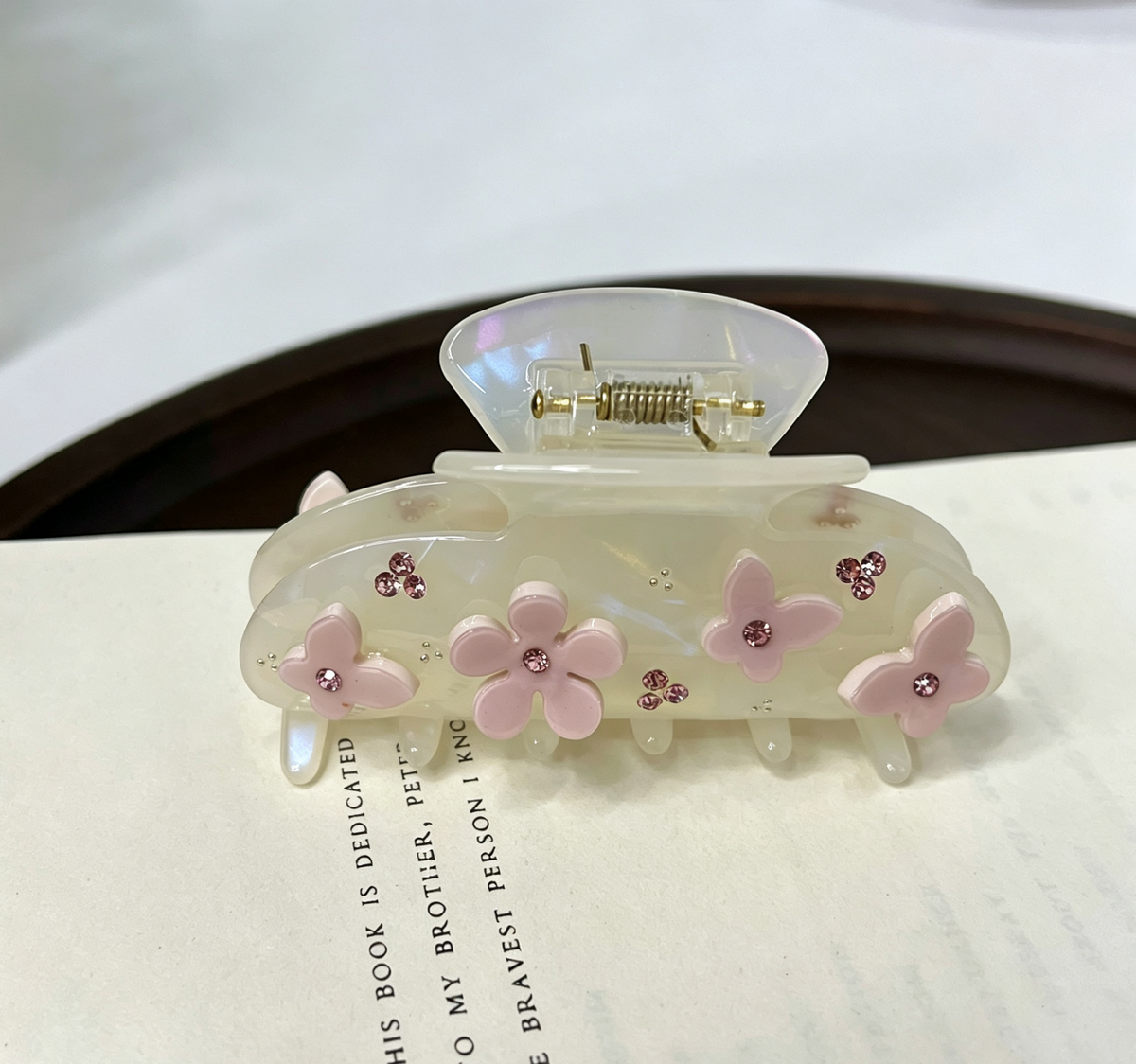 Embellished Acetate Hair Claw Clip with Rhinestones - Color_02