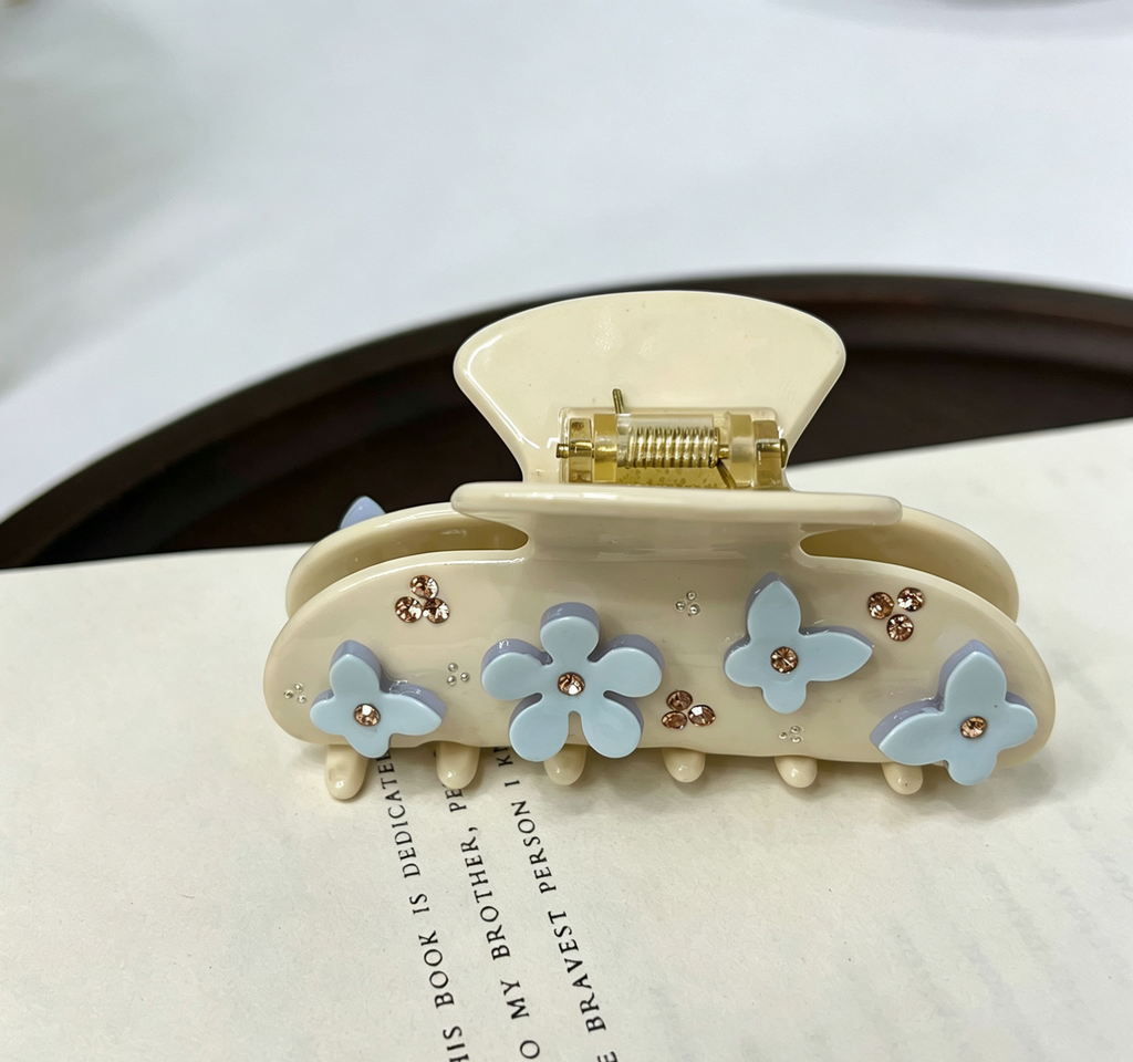 Embellished Acetate Hair Claw Clip with Rhinestones - Color_03
