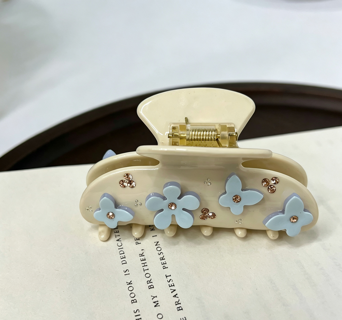 Embellished Acetate Hair Claw Clip with Rhinestones - Color_03