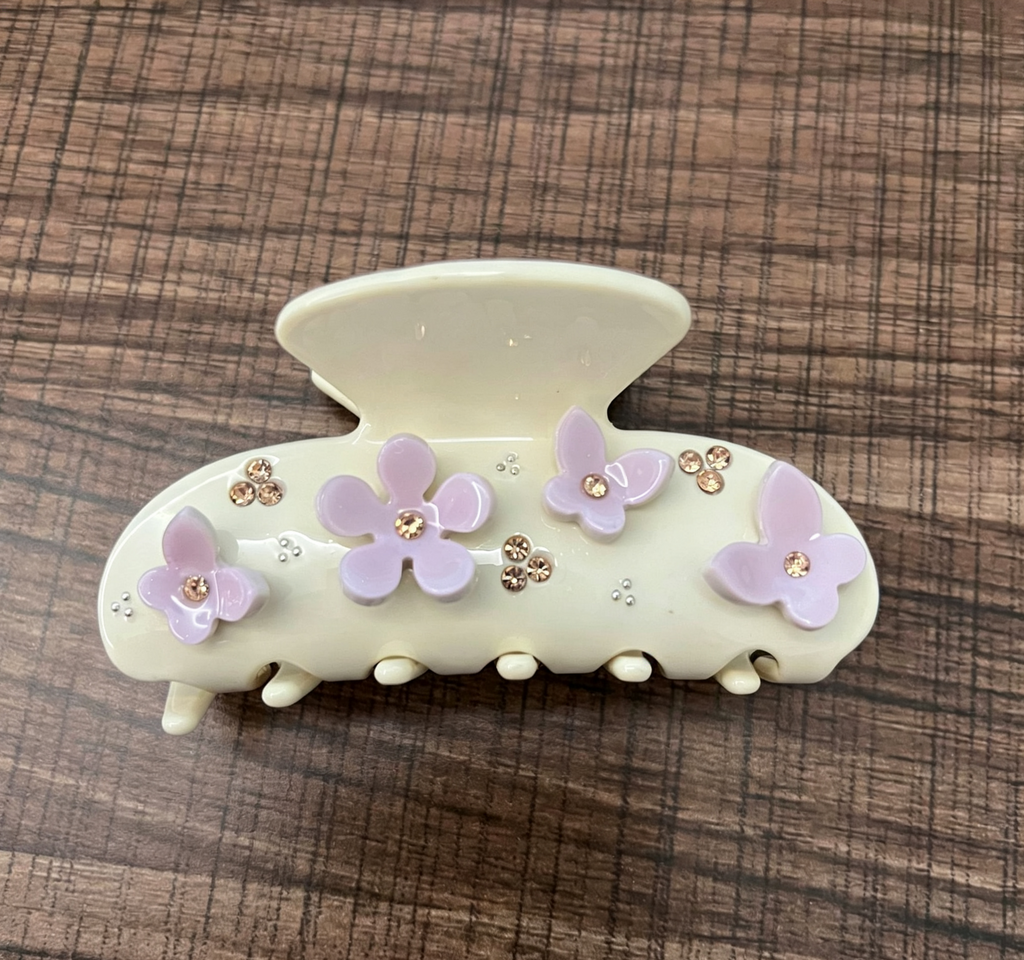 Embellished Acetate Hair Claw Clip with Rhinestones - Color_05