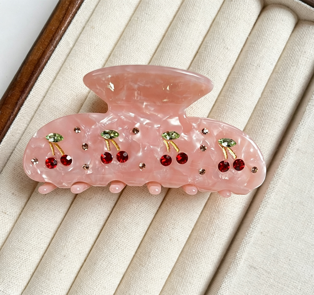 Embellished Acetate Hair Claw Clip with Rhinestones - Color_07