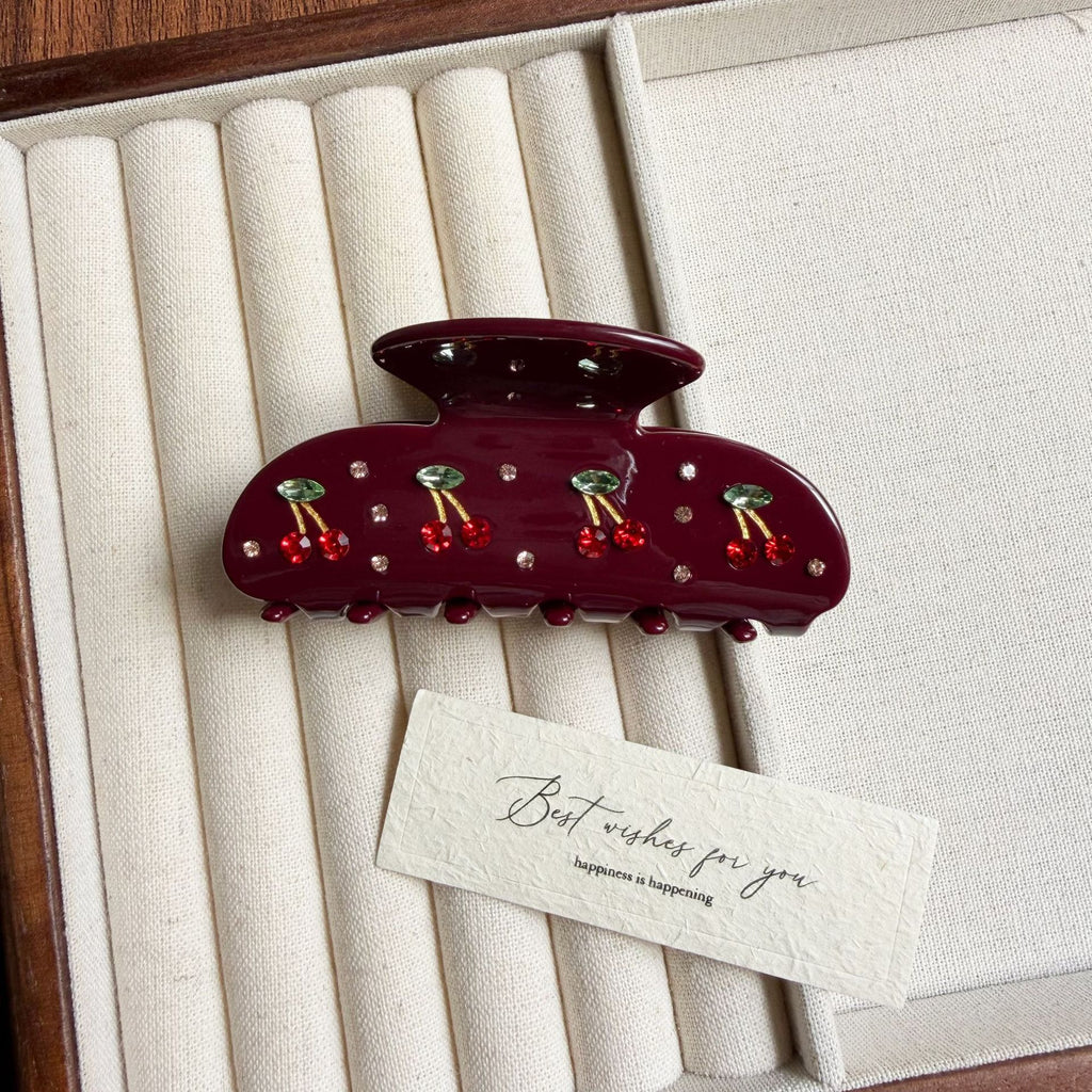 Embellished Acetate Hair Claw Clip with Rhinestones - Color_09
