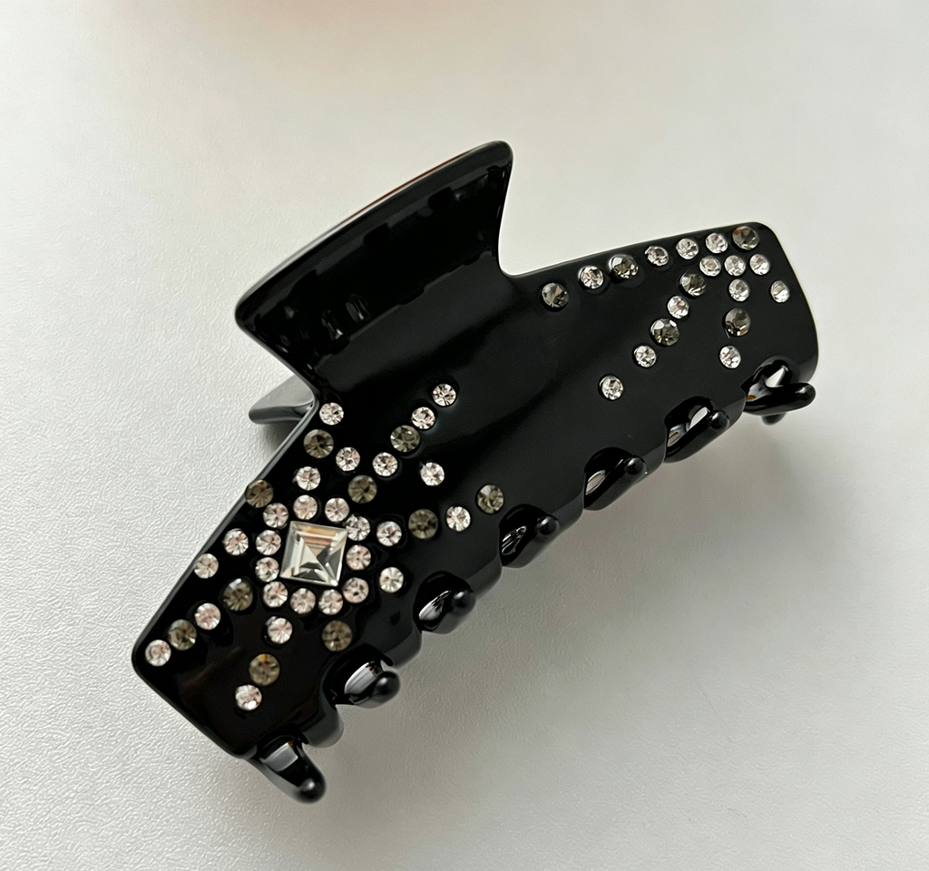 Embellished Acetate Hair Claw Clip with Rhinestones - Color_12