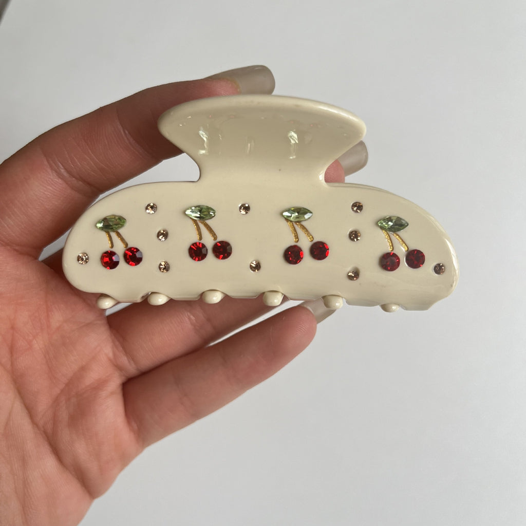 Embellished Acetate Hair Claw Clip with Rhinestones - Color_13