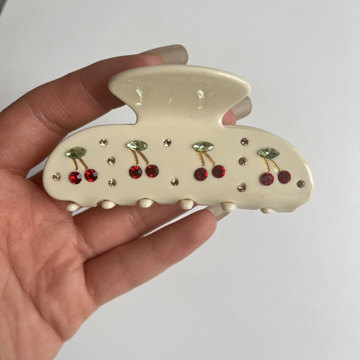 Embellished Acetate Hair Claw Clip with Rhinestones - Color_13