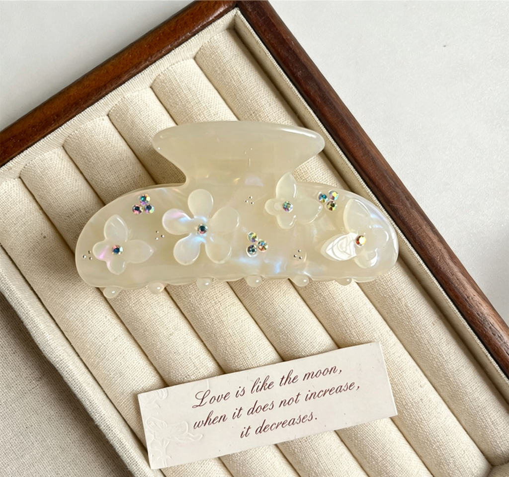 Embellished Acetate Hair Claw Clip with Rhinestones - Color_14