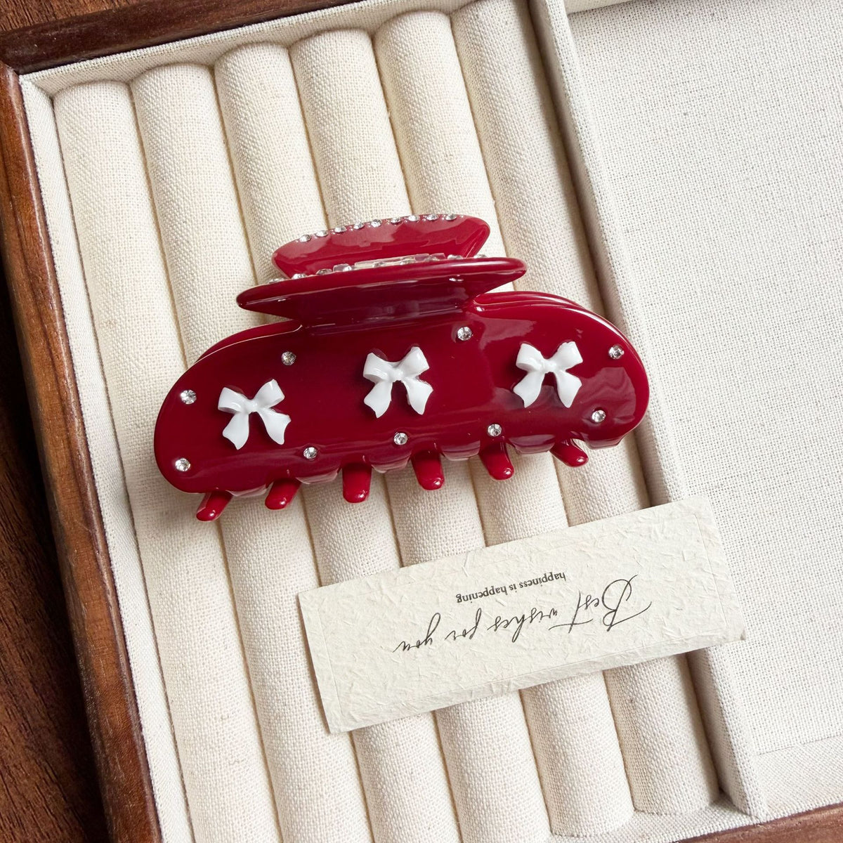 Embellished Acetate Hair Claw Clip with Rhinestones - Color_19