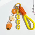 Flower Charm Wristlet Keychain - Orange