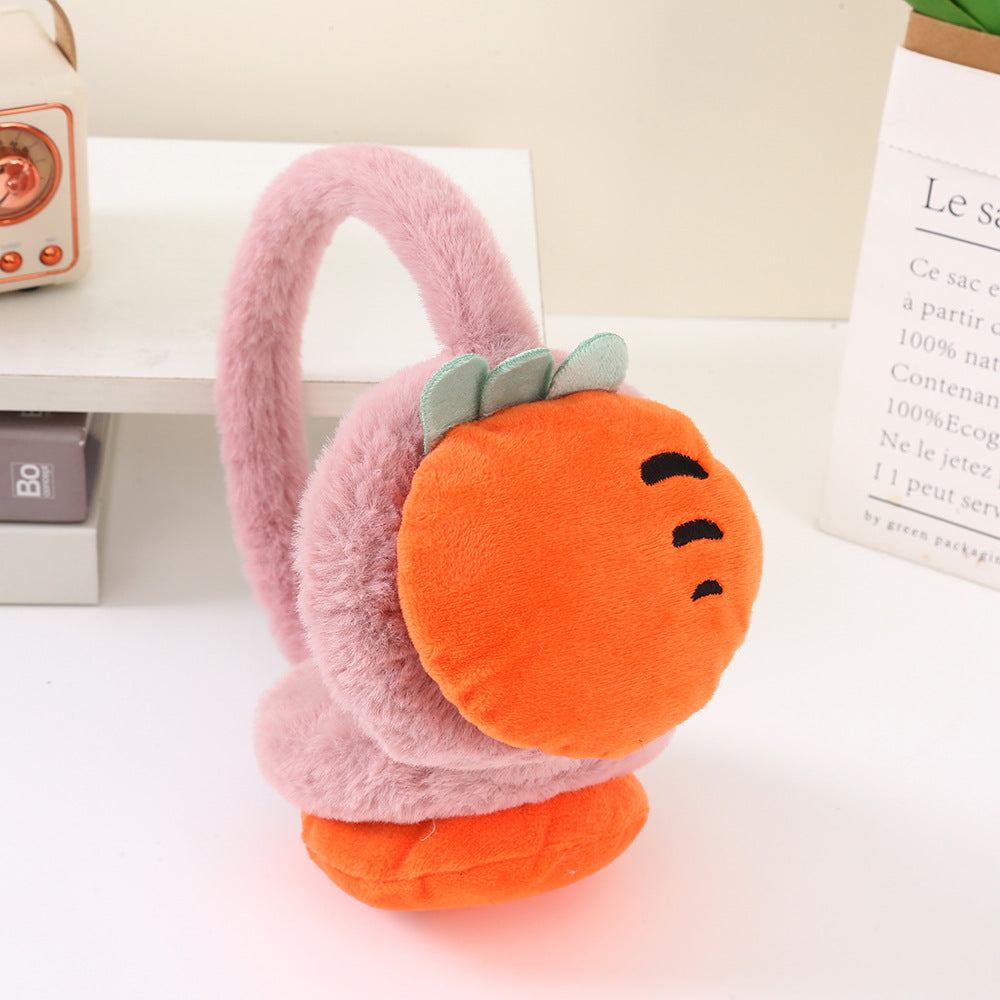 Plush Fruit Foldable Winter Earmuffs - carrot