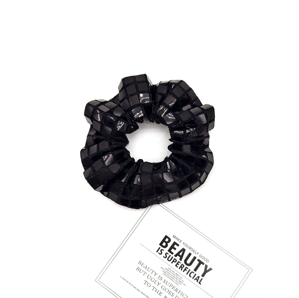Square Sequin Party Hair Scrunchie - Black