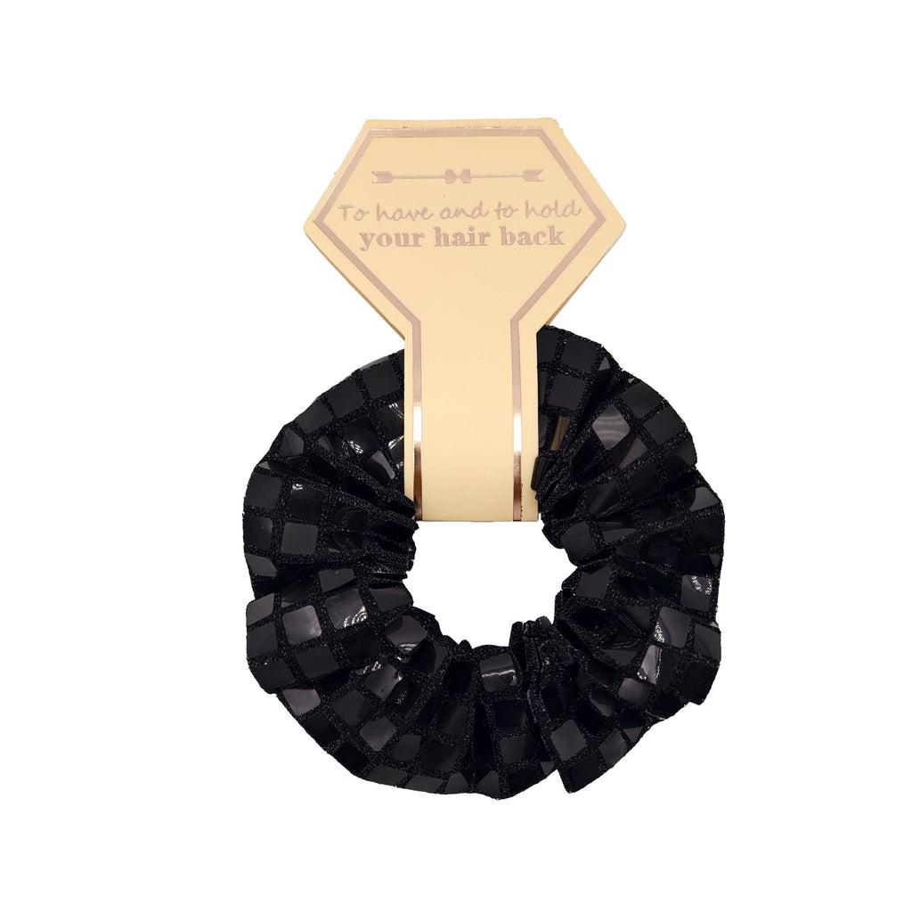 Square Sequin Party Hair Scrunchie - Black01