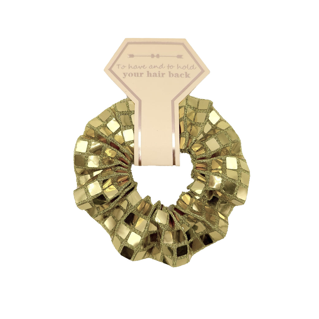 Square Sequin Party Hair Scrunchie - Gold01