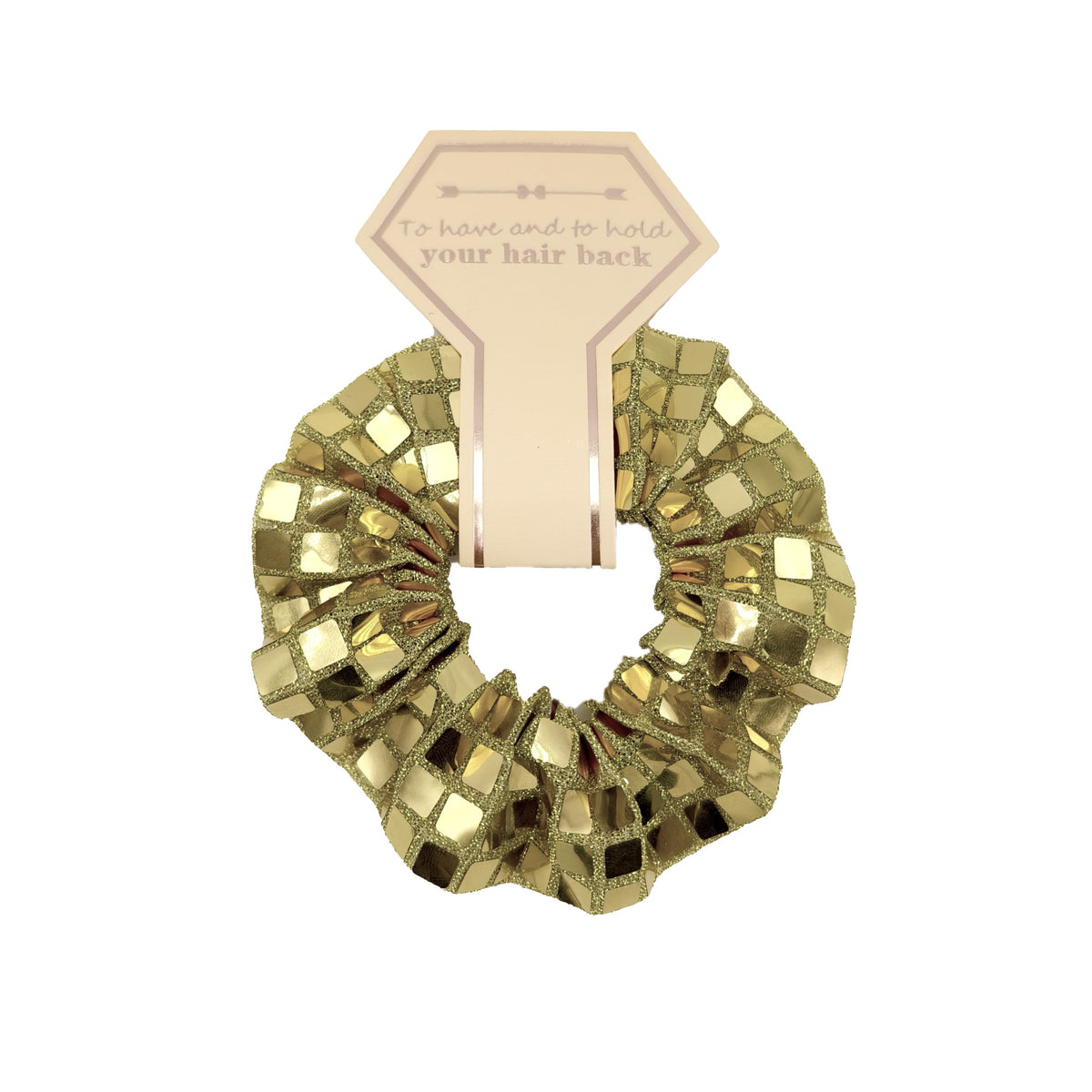 Square Sequin Party Hair Scrunchie - Gold01