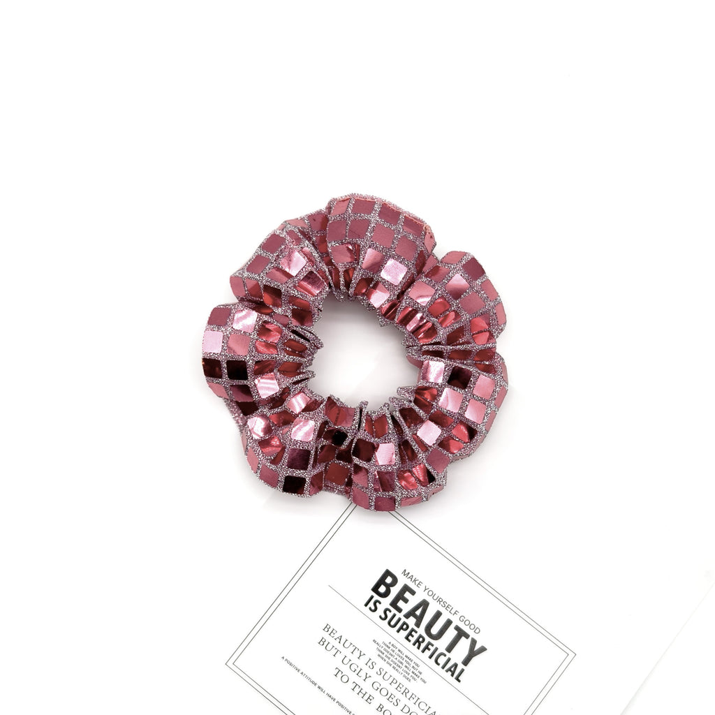 Square Sequin Party Hair Scrunchie - Pink