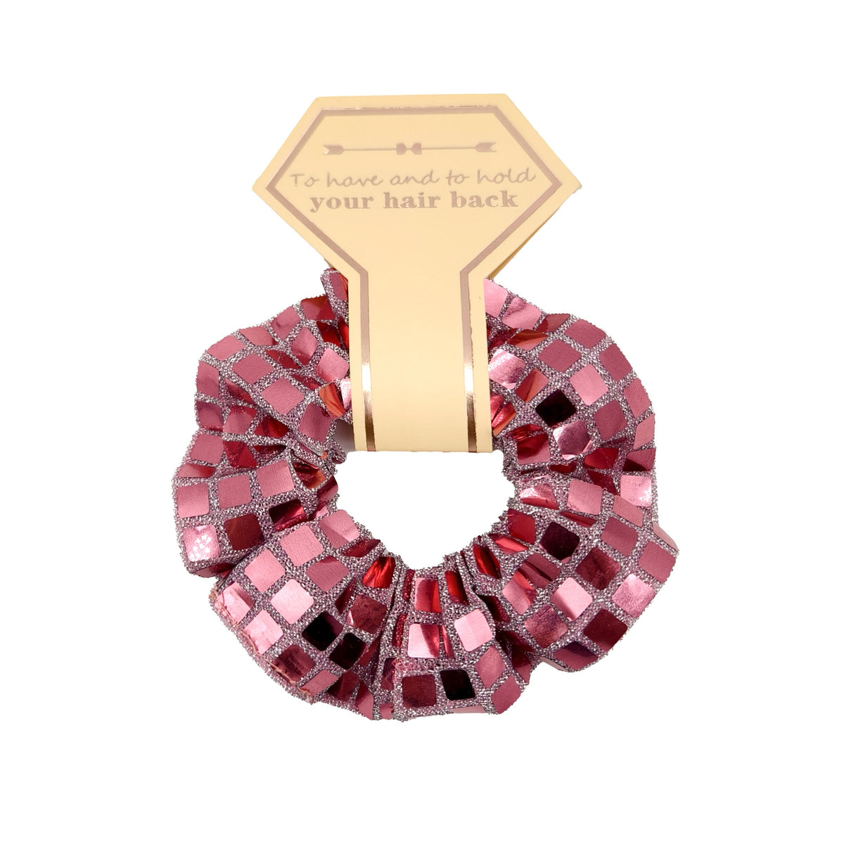 Square Sequin Party Hair Scrunchie - Pink01