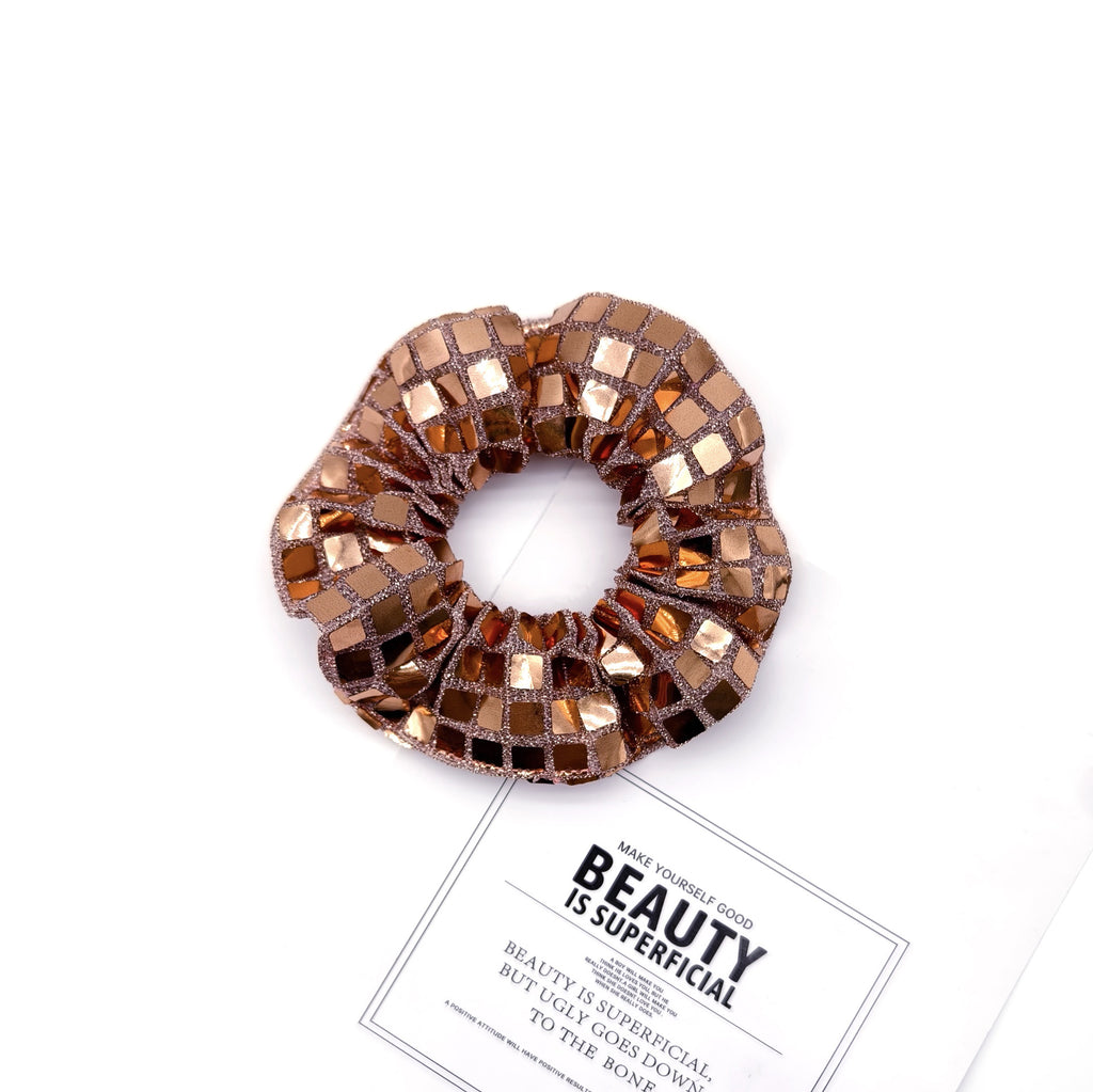 Square Sequin Party Hair Scrunchie - RoseGold