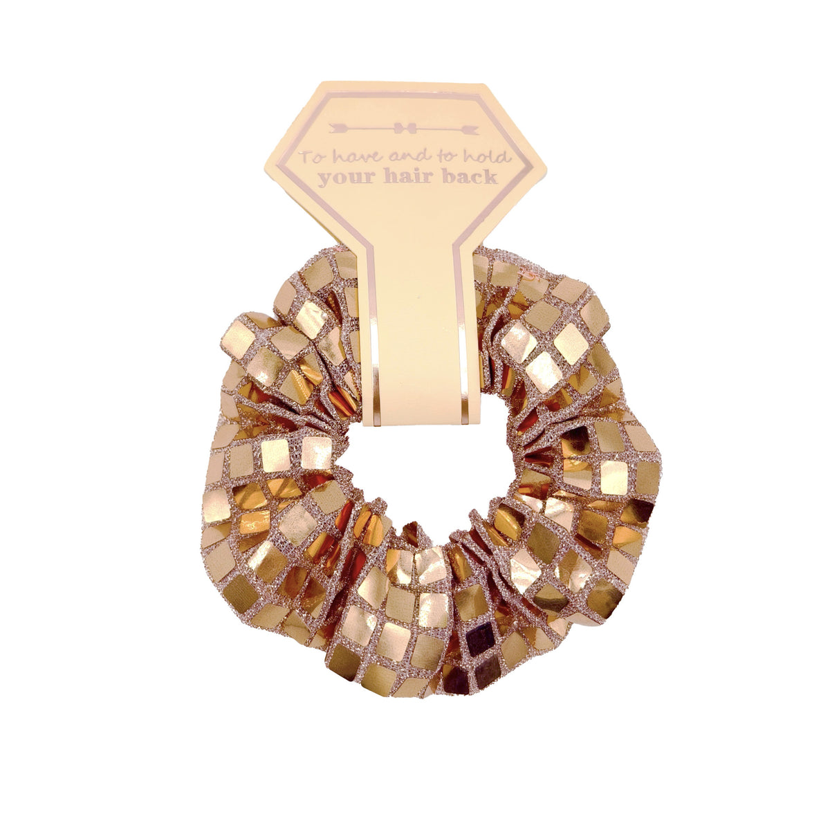 Square Sequin Party Hair Scrunchie - RoseGold01