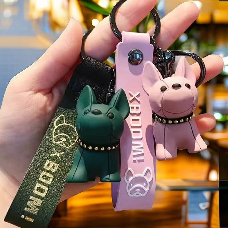 Bulldog Charm Wristlet Keychain