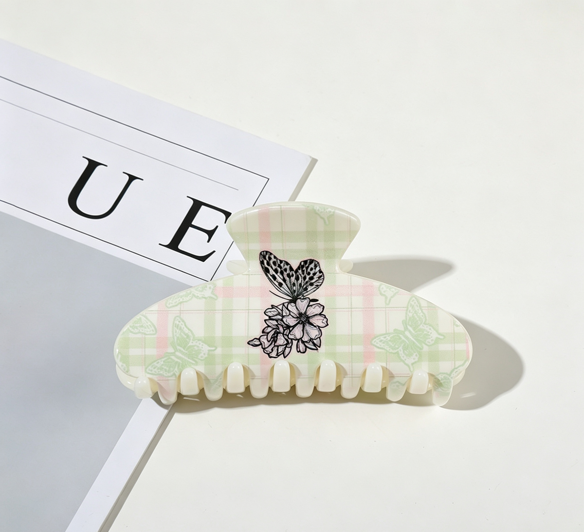 Butterfly Print Hair Claw Clip in Assorted Shapes - Color_06