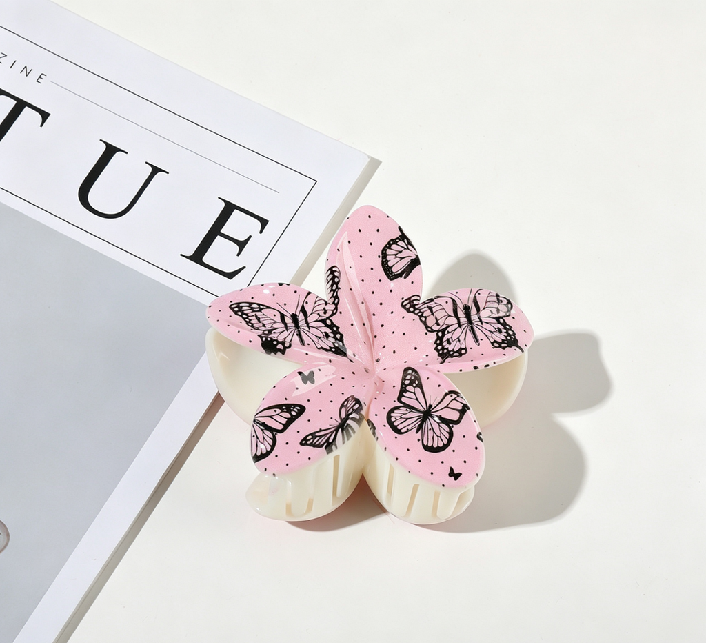 Butterfly Print Hair Claw Clip in Assorted Shapes - Color_10