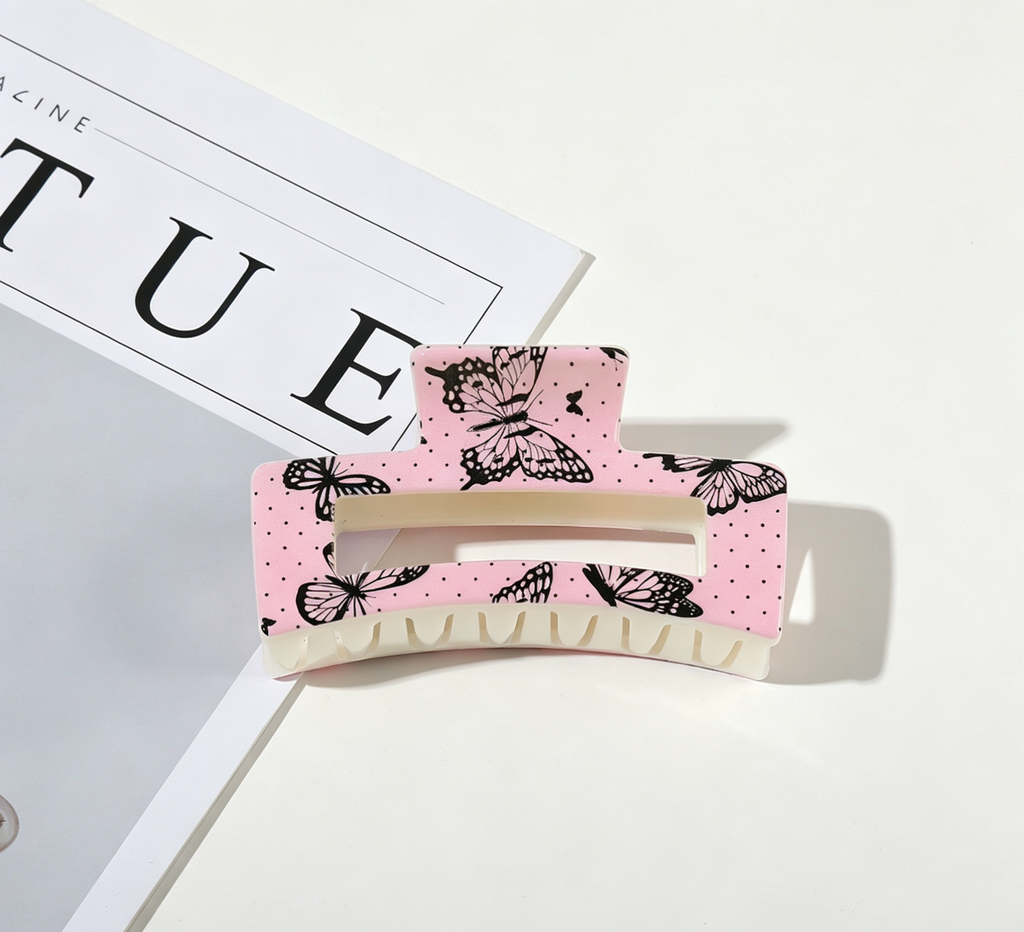 Butterfly Print Hair Claw Clip in Assorted Shapes - Color_16