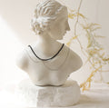 Layered Bead And Chain Choker Necklace - Black