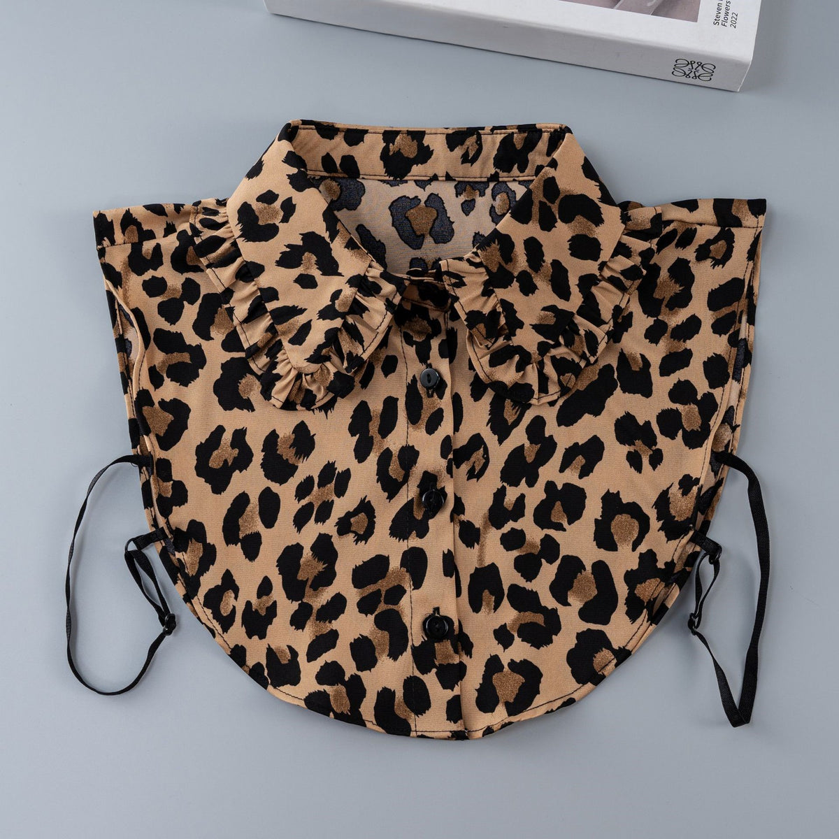 Detachable Faux Shirt Collar Dickey for Sweaters - Leopard