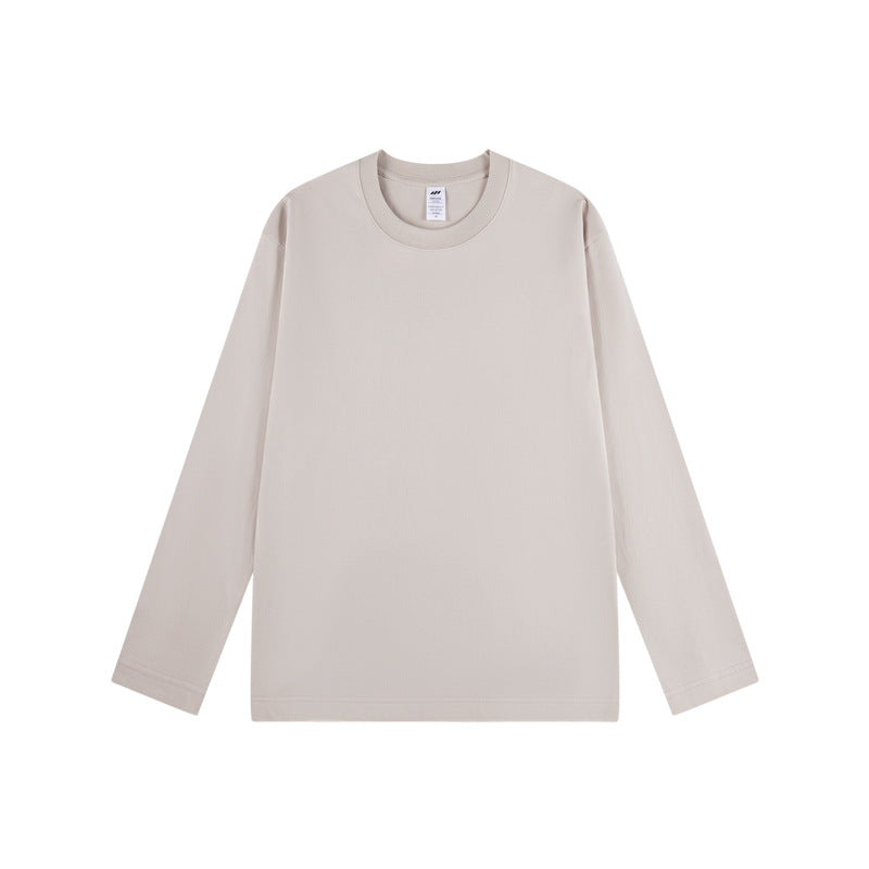 Soft Jersey Long Sleeve Crew Neck Top - Beige