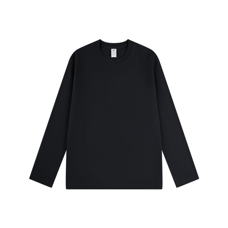 Soft Jersey Long Sleeve Crew Neck Top - Black