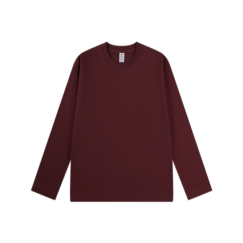 Soft Jersey Long Sleeve Crew Neck Top - Burgundy